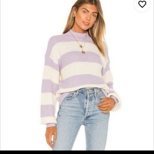 Sanctuary Womens Sweet Tooth Lilac Wide Striped Slouchy Sweater Cozy 2X
